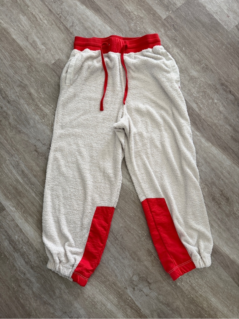 Free people Cuddle up Fleece Tie waist Pants in Ivory